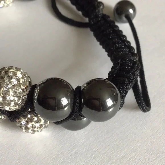 Double Row Rhinestone Beaded Bracelet - Picture 4 of 8